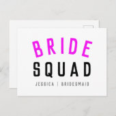 Brigadestraat| Hot Pink Bachelorette Bridesmaid Briefkaart (Voorkant / Achterkant)