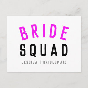 Brigadestraat  Hot Pink Bachelorette Bridesmaid Briefkaart