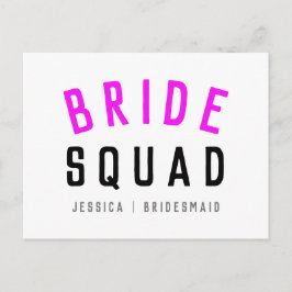 Brigadestraat| Hot Pink Bachelorette Bridesmaid Briefkaart