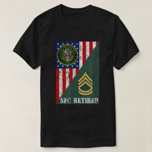 Brigadier eerste klas van het leger in ruste t-shirt (Design voorkant)