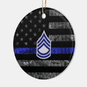 Brigadier eerste klasse Thin Blue Line Distress Fl Keramisch Ornament (Links)
