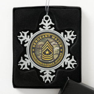 Brigadier-generaal Kerstmis Tin Sneeuwvlok Ornament