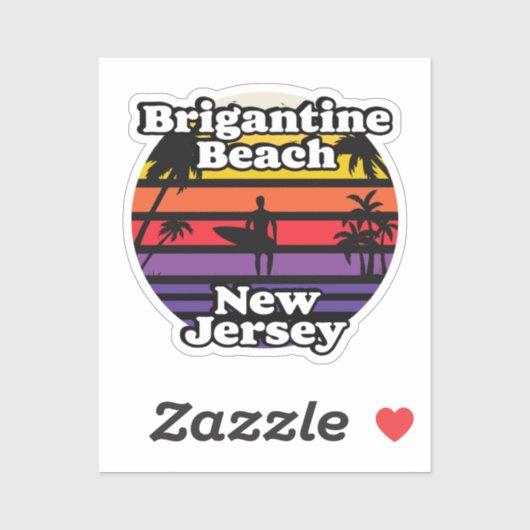 Brigantine Beach, New Jersey Sticker (Vel)