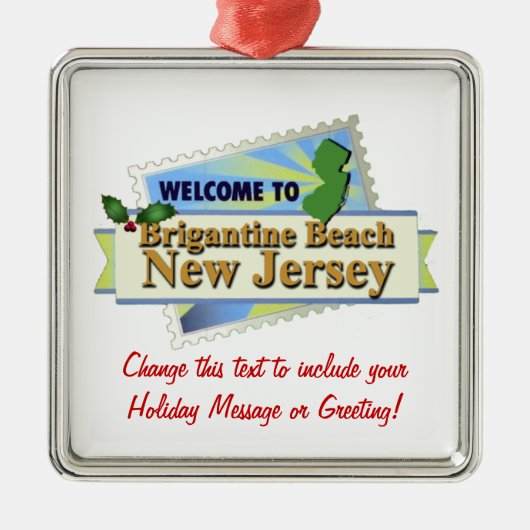 Brigantine Beach NJ Metalen Ornament (Voorkant)