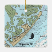 Brigantine NJ Nautical Chart Keramisch Ornament (Achterkant)