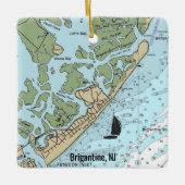 Brigantine NJ Nautical Chart Keramisch Ornament (Voorkant)