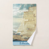Brigantine Sailboat & Seagulls Bad Handdoek (Handdoek)