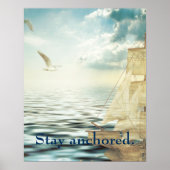 Brigantine Sailboat & Seagulls Poster (Voorkant)