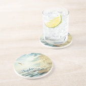 Brigantine Sailboat & Seagulls Zandsteen Onderzetter (Zijkant)