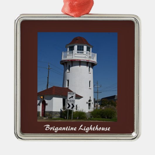 Brigantine Vuurtoren Foto Ornament  (Voorkant)