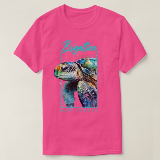 Brigatine New Jersey Waterverf Zee Turtle Portrai T-shirt (Design voorkant)