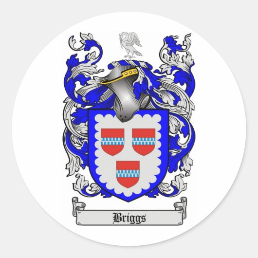 BRIGGS FAMILY CREST - BRIGGS WAPEN RONDE STICKER (Voorkant)