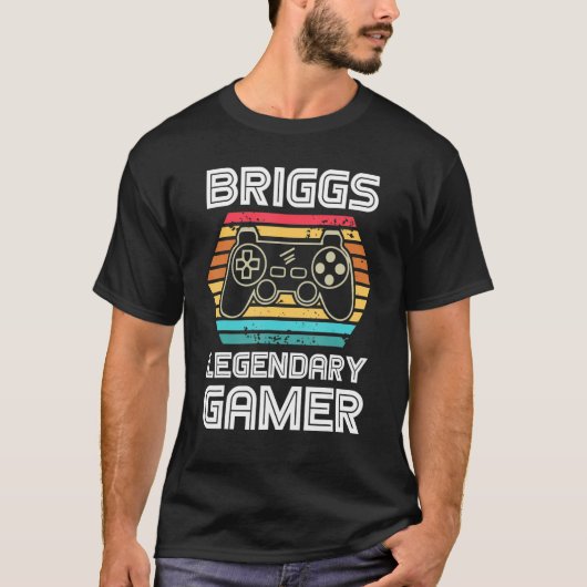 Briggs Legendary Video Gamer Custom Name Personali T-shirt (Voorkant)