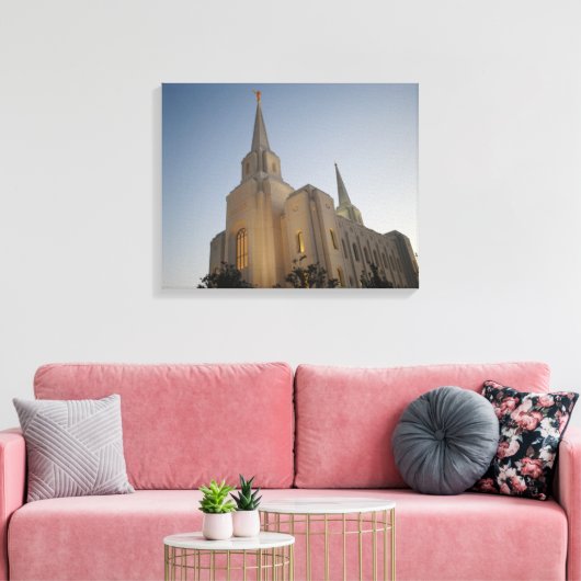Brigham City Utah Tempel #1 LDS Muurkunst Canvas (Insitu (Woonkamer))