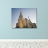 Brigham City Utah Tempel #1 LDS Muurkunst Canvas (Insitu (Houten vloer))