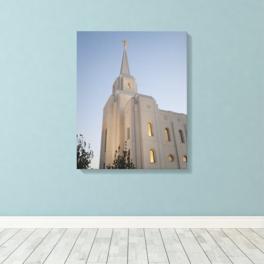 Brigham City Utah Tempel #2 LDS Muurkunst Canvas (Insitu (Houten vloer))