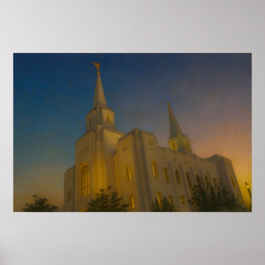 Brigham City Utah Tempel Schildering™ LDS Kunst Po Poster (Voorkant)