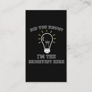 Brighest Light Bulb van Sarcastische elektricien Visitekaartje
