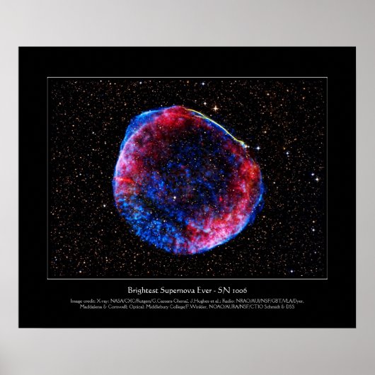 Brighest Supernova Ever space afbeelding Poster (Voorkant)