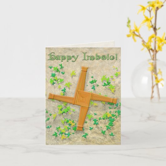 Brighid Cross Kaart (Gele Bloem)