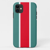 Bright 70s Red White Ocean Blauwgroen Racing Strip Case-Mate iPhone Case (Achterkant)