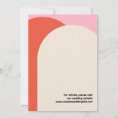 Bright 70s Style Roze & Sinaasappel Save the Date Kaart (Achterkant)