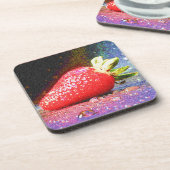 "Bright aardbei" Cute Foto. Bestel nu Bier Onderzetter (Linkerzijde)
