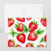 Bright Aardbeien in Waterverf op Wit Briefkaart (Voorkant / Achterkant)