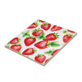 Bright Aardbeien in Waterverf op Wit Tegeltje (Zijkant)
