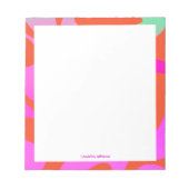 Bright Abstract Art Roze Sinaasappel Jade Custom N Notitieblok (Voorkant)