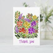 Bright Abstract Floral Flat Dank u kaart (Staand voorkant)