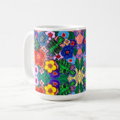 Bright Abstract Flower Art Coffee Mok (Voorkant links)