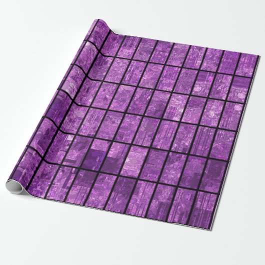Bright abstract mosaic violet background with glos cadeaupapier (Uitgerold)