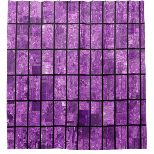 Bright abstract mosaic violet background with glos douchegordijn (Voorkant)