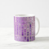 Bright abstract mosaic violet background with glos koffiemok (Voorkant rechts)