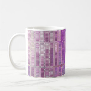 Bright abstract mosaic violet background with glos koffiemok