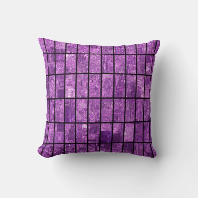 Bright abstract mosaic violet background with glos kussen (Voorkant)