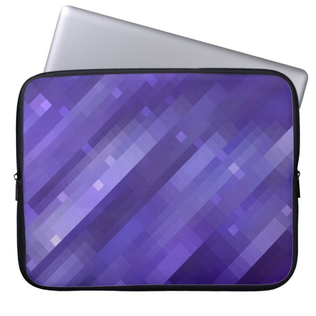 Bright abstract mosaic violet background with glos laptop sleeve (Voorkant)
