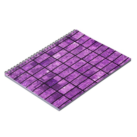 Bright abstract mosaic violet background with glos notitieboek (Linkerzijde)