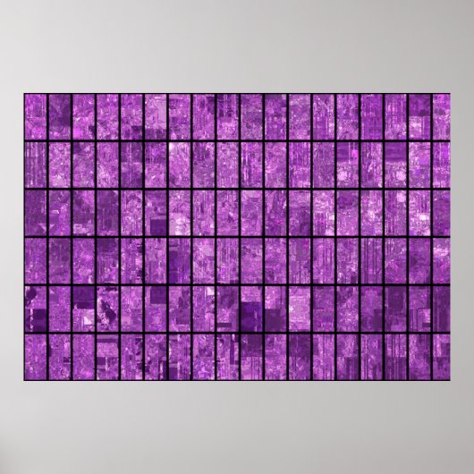 Bright abstract mosaic violet background with glos poster (Voorkant)