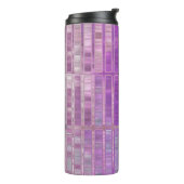 Bright abstract mosaic violet background with glos thermosbeker (Gedraaid links)