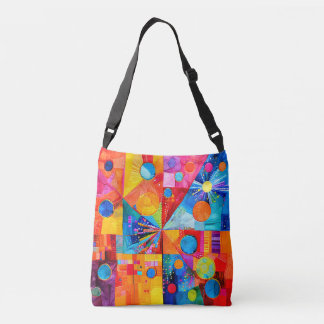 Bright Abstract patchwork afdrukken Crossbody Tas
