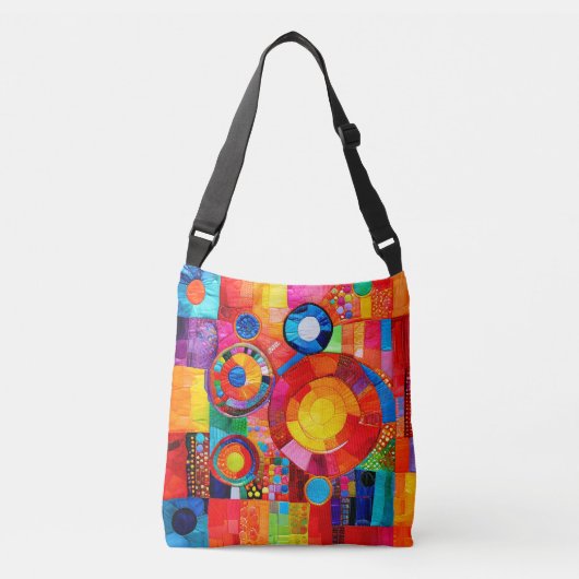Bright Abstract patchwork afdrukken Crossbody Tas (Voorkant)