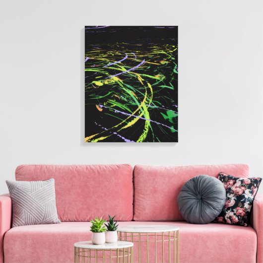 Bright Abstract Waves Canvas Afdruk (Insitu (Woonkamer))