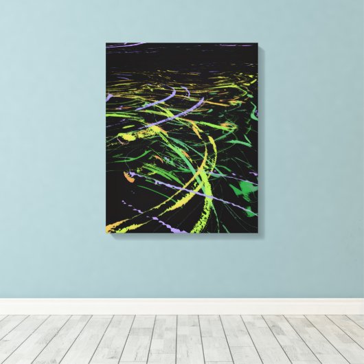 Bright Abstract Waves Canvas Afdruk (Insitu (Houten vloer))