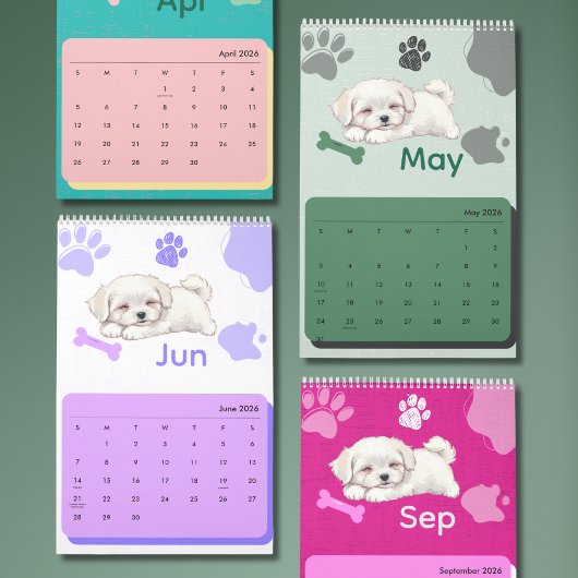 Bright & Adorable Puppy Art Calendar Kalender
