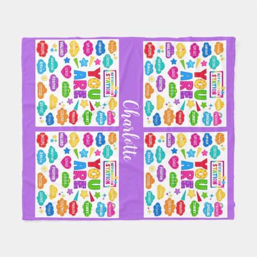 Bright Affirmation- Motivatie klaslokaal Decor Fleece Deken (Voorkant (Horizontaal))