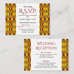Bright African Kente K29 RSVP & Directions Informatiekaartje