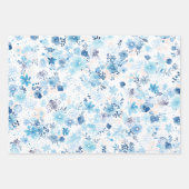 Bright Airy Blue Summer Floral Pattern Inpakpapier Vel (Voorkant 3)