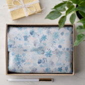 Bright Airy Blue Summer Floral Pattern Tissuepapier (Geschenk)
